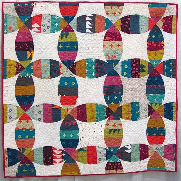 Melon Wedding Ring by Karin Jordan, quilted by Melissa Kelley Melon Wedding Ring by Karin Jordan, quilted by Melissa Kelley