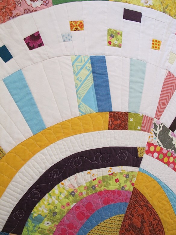 Enthusiasm by Rossie Hutchinson, pieced by Jenna Brand, Lynn Harris, Emily Schildhouse, Dorie Schwartz, quilted by Lynn Harris Enthusiasm by Rossie Hutchinson, pieced by Jenna Brand, Lynn Harris, Emily Schildhouse, Dorie Schwartz, quilted by Lynn Harris