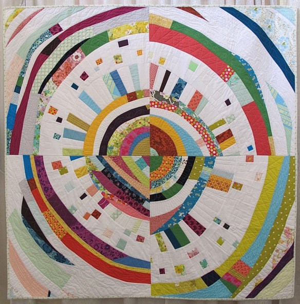 Enthusiasm by Rossie Hutchinson, pieced by Jenna Brand, Lynn Harris, Emily Schildhouse, Dorie Schwartz, quilted by Lynn Harris Enthusiasm by Rossie Hutchinson, pieced by Jenna Brand, Lynn Harris, Emily Schildhouse, Dorie Schwartz, quilted by Lynn Harris