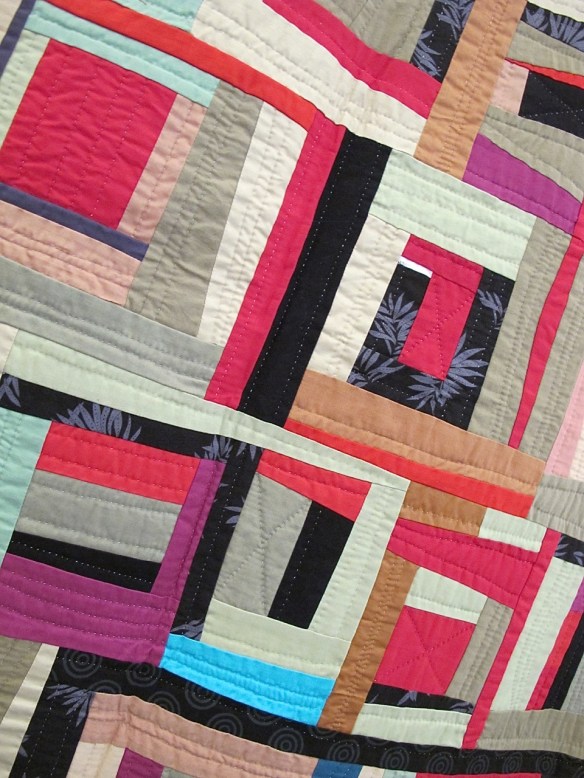 Liberated Log Cabin in Neutrals, Blacks and Reds by Gwen Marston Liberated Log Cabin in Neutrals, Blacks and Reds by Gwen Marston