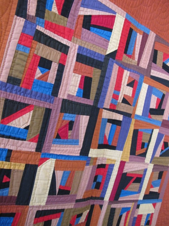 Liberated Log Cabin with Brown Border by Gwen Marston Liberated Log Cabin with Brown Border by Gwen Marston