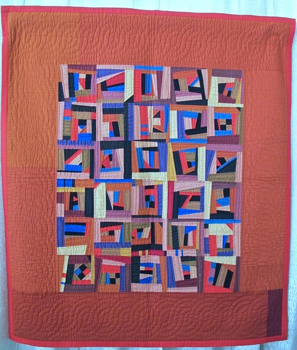 Liberated Log Cabin with Brown Border by Gwen Marston Liberated Log Cabin with Brown Border by Gwen Marston