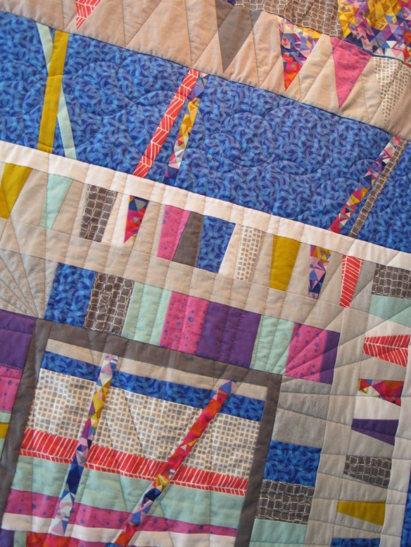 Microcosm, round robin quilt pieced by Carol Van Zandt, Kim Buteau, Fern Royce, Kristen Hosemann, Terri Carpenter; quilted by Terri Carpenter