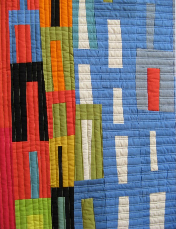 Metropolis by Pam Rocco, quilted by Tami Levin. 40"x62". 2015 Metropolis by Pam Rocco, quilted by Tami Levin. 40"x62". 2015