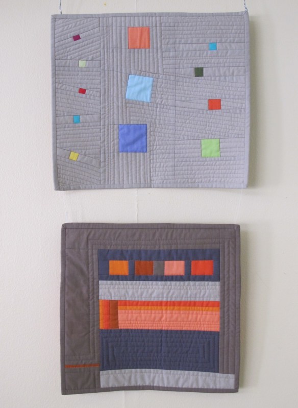 Dancing Squares (above) and Color Study in Orange by Fern Royce