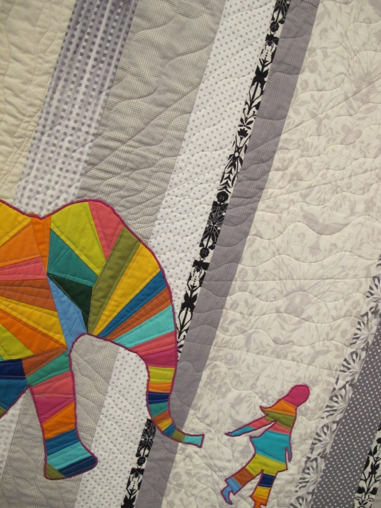 Elephant and I , pieced by Jennifer Sampou, quilted by Jocelyn Marzan