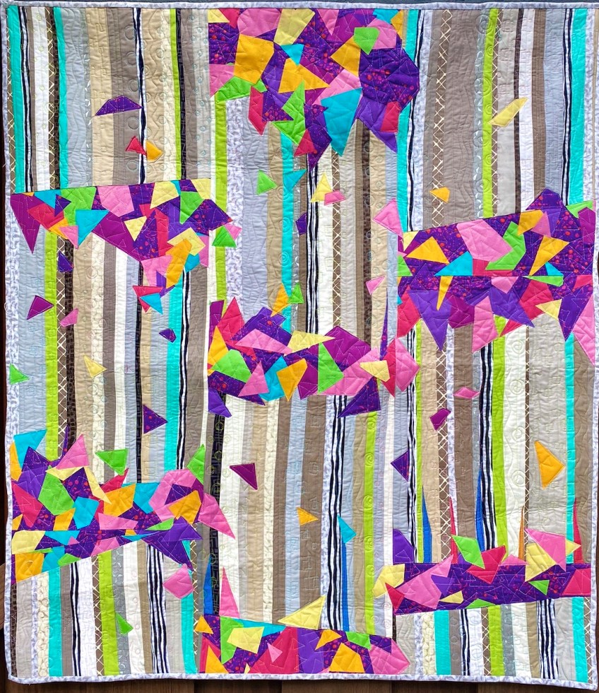 Forest Light by Carol Van Zandt, quilted by Alethea Ballard, 53" x 37"