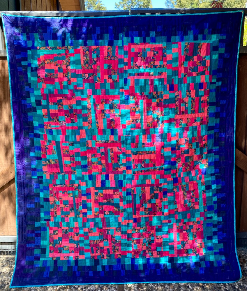 Liberty #3 by Carol Van Zandt, quilted by Hello Stitch, 79" x 69"